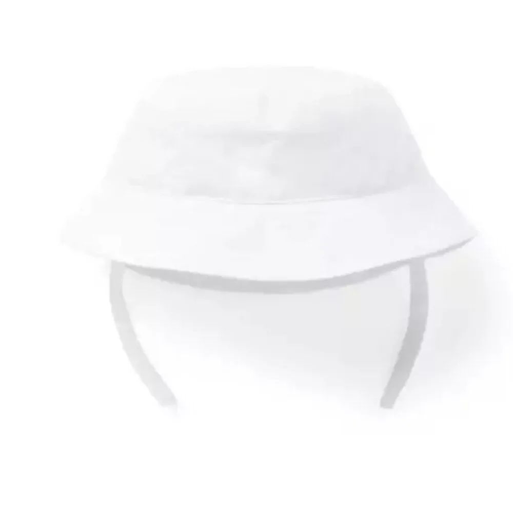 Janie and Jack 100046051 White Baby Bucket hat with chin strap NWT size 18-24 m